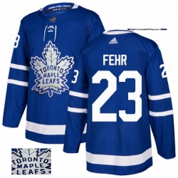 Toronto Maple Leafs 23 Eric Fehr Royal Blue Fashion Gold NHL jersey