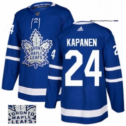 Toronto Maple Leafs 24 Kasperi Kapanen Royal Blue Fashion Gold NHL jersey