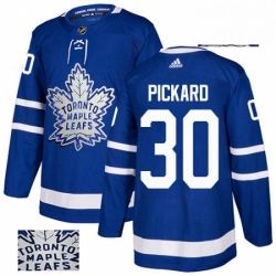 Toronto Maple Leafs 30 Calvin Pickard Royal Blue Fashion Gold NHL jersey