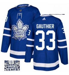 Toronto Maple Leafs 33 Frederik Gauthier Royal Blue Fashion Gold NHL jersey