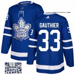 Toronto Maple Leafs 33 Frederik Gauthier Royal Blue Fashion Gold NHL jersey