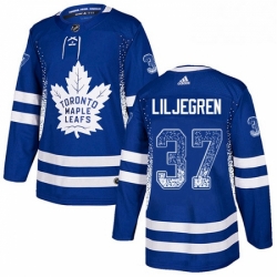 Toronto Maple Leafs 37 Timothy Liljegren Blue Drift Fashion NHL jersey