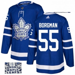 Toronto Maple Leafs 55 Andreas Borgman Royal Blue Fashion Gold NHL jersey