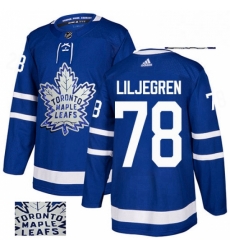 Toronto Maple Leafs 78 Timothy Liljegren Royal Blue Fashion Gold NHL jersey