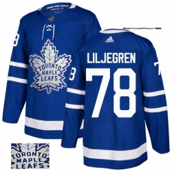 Toronto Maple Leafs 78 Timothy Liljegren Royal Blue Fashion Gold NHL jersey
