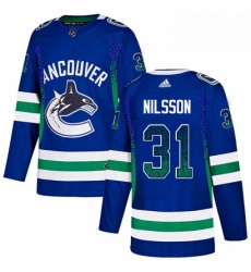 Vancouver Canucks 31 Anders Nilsson Blue Drift Fashion NHL jersey