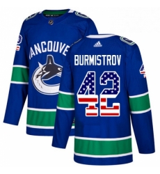 Vancouver Canucks 42 Alex Burmistrov Blue USA Flag Fashion NHL jersey