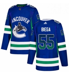 Vancouver Canucks 55 Alex Biega Blue Drift Fashion NHL jersey