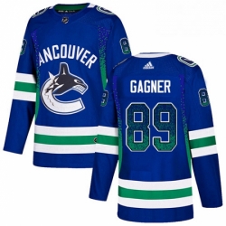 Vancouver Canucks 89 Sam Gagner Blue Drift Fashion NHL jersey