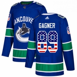 Vancouver Canucks 89 Sam Gagner Blue USA Flag Fashion NHL jersey