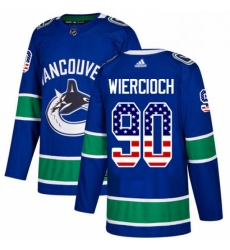 Vancouver Canucks 90 Patrick Wiercioch Blue USA Flag Fashion NHL jersey