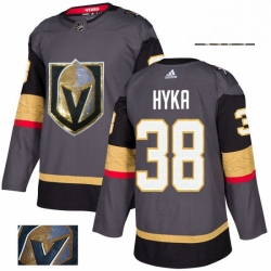 Vegas Golden Knights 38 Tomas Hyka Gray Fashion Gold NHL jersey