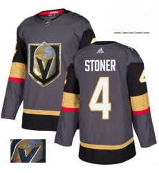 Vegas Golden Knights 4 Clayton Stoner Gray Fashion Gold NHL jersey