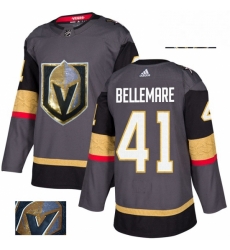 Vegas Golden Knights 41 Pierre Edouard Bellemare Gray Fashion Gold NHL jersey