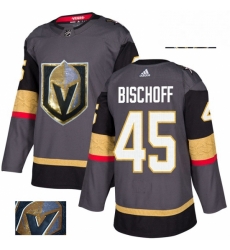 Vegas Golden Knights 45 Jake Bischoff Gray Fashion Gold NHL jersey