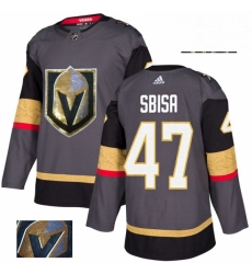 Vegas Golden Knights 47 Luca Sbisa Gray Fashion Gold NHL jersey