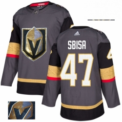 Vegas Golden Knights 47 Luca Sbisa Gray Fashion Gold NHL jersey