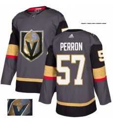 Vegas Golden Knights 57 David Perron Gray Fashion Gold NHL jersey