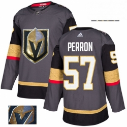 Vegas Golden Knights 57 David Perron Gray Fashion Gold NHL jersey