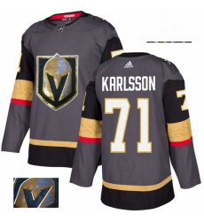 Vegas Golden Knights 71 William Karlsson Gray Fashion Gold NHL jersey