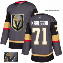 Vegas Golden Knights 71 William Karlsson Gray Fashion Gold NHL jersey