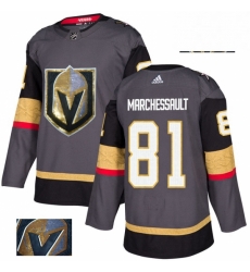 Vegas Golden Knights 81 Jonathan Marchessault Gray Fashion Gold NHL jersey