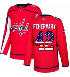 Washington Capitals 42 Martin Fehervary Red USA Flag Fashion NHL Jerse