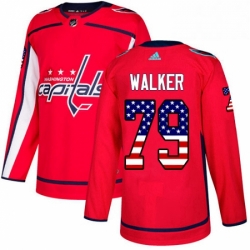 Washington Capitals 79 Nathan Walker Red USA Flag Fashion NHL jersey
