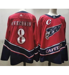 Washington Capitals 8 Alexander Ovechkin Red 2020 21 Reverse Retro Jersey