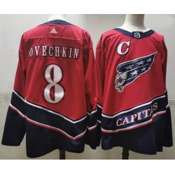 Washington Capitals 8 Alexander Ovechkin Red 2020 21 Reverse Retro Jersey