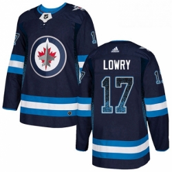 Winnipeg Jets 17 Adam Lowry Navy Blue Drift Fashion NHL jersey
