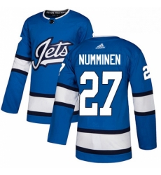 Winnipeg Jets 27 Teppo Numminen Blue Alternate NHL jersey