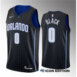 Orlando Magic 0 Anthony Black Black 2023 Draft Icon Edition Stitched Basketball Jersey