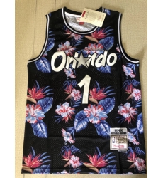 Orlando Magic 1 Tim Hardway Black Mitchell Ness NBA Stitched Jersey