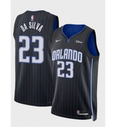 Orlando Magic 23 Tristan Da Silva Black 2024 Draft Icon Edition Stitched Basketball Jersey