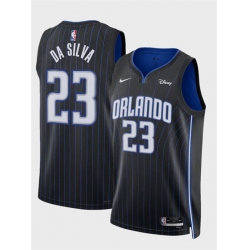 Orlando Magic 23 Tristan Da Silva Black 2024 Draft Icon Edition Stitched Basketball Jersey
