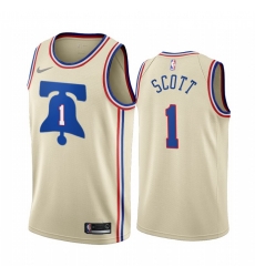 Philadelphia 76ers 1 Mike Scott Cream NBA Swingman 2020 21 Earned Edition Jersey