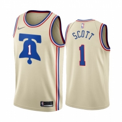 Philadelphia 76ers 1 Mike Scott Cream NBA Swingman 2020 21 Earned Edition Jersey