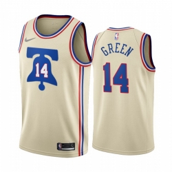 Philadelphia 76ers 14 Danny Green Cream NBA Swingman 2020 21 Earned Edition Jersey