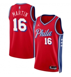 Philadelphia 76ers 16 Caleb Martin Red Statement Edition Stitched Jersey