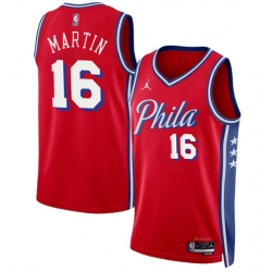 Philadelphia 76ers 16 Caleb Martin Red Statement Edition Stitched Jersey