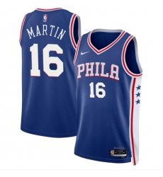 Philadelphia 76ers 16 Caleb Martin Royal Icon Edition Stitched Jersey