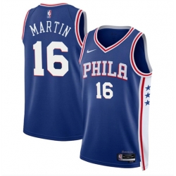 Philadelphia 76ers 16 Caleb Martin Royal Icon Edition Stitched Jersey