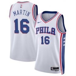 Philadelphia 76ers 16 Caleb Martin White Association Edition Stitched Jersey