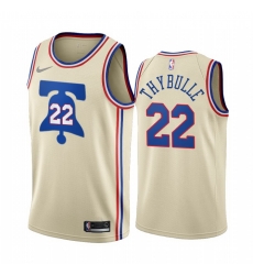 Philadelphia 76ers 22 Matisse Thybulle Cream NBA Swingman 2020 21 Earned Edition Jersey