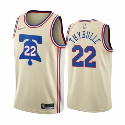 Philadelphia 76ers 22 Matisse Thybulle Cream NBA Swingman 2020 21 Earned Edition Jersey