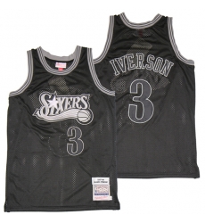Philadelphia 76ers 3 Allen Iverson Black 1997-98 Hardwood Classics Jersey