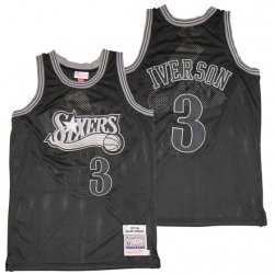 Philadelphia 76ers 3 Allen Iverson Black 1997-98 Hardwood Classics Jersey