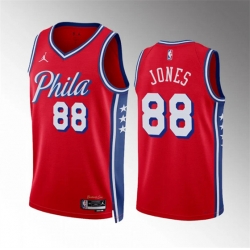 Philadelphia 76ers 88 Kai Jones Red Statement Edition Stitched Jersey