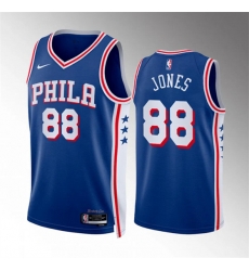 Philadelphia 76ers 88 Kai Jones Royal Icon Edition Stitched Jersey